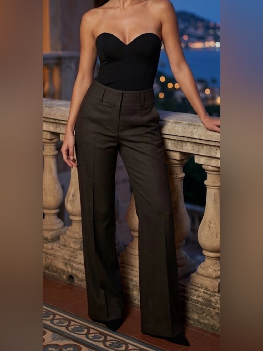 Banana Republic Dark Brown Wide-Leg Pants